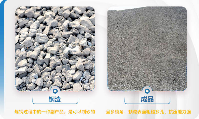 鋼渣處理前后對(duì)比圖