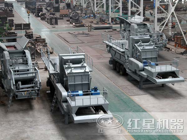 建筑垃圾移動(dòng)破碎站生產(chǎn)車間