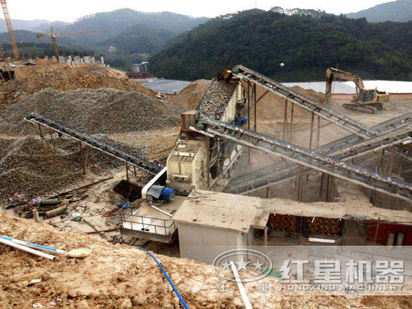 河南駐馬店砂石廠作業(yè)現(xiàn)場(chǎng)拍攝